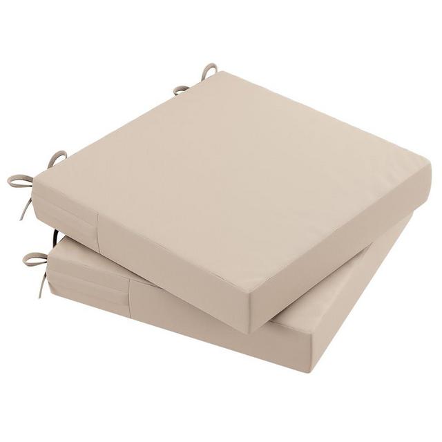 AAAAAcessories Seat Cushions for Patio Furniture, Waterproof Replacement Patio Chair Cushions, Set of 2, 18.5 x 16 x 3 Inch, Beige