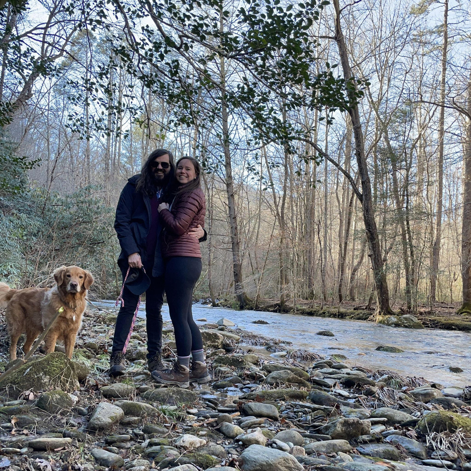 January 2024 - On a trail in Old Fort, NC...where Kevin later proposed in October 2025