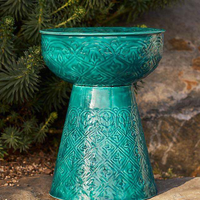Textured Enamel Side Table