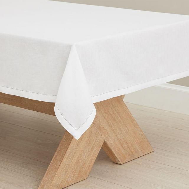 Belgian Linen Tablecloth, 70" x 108" - White