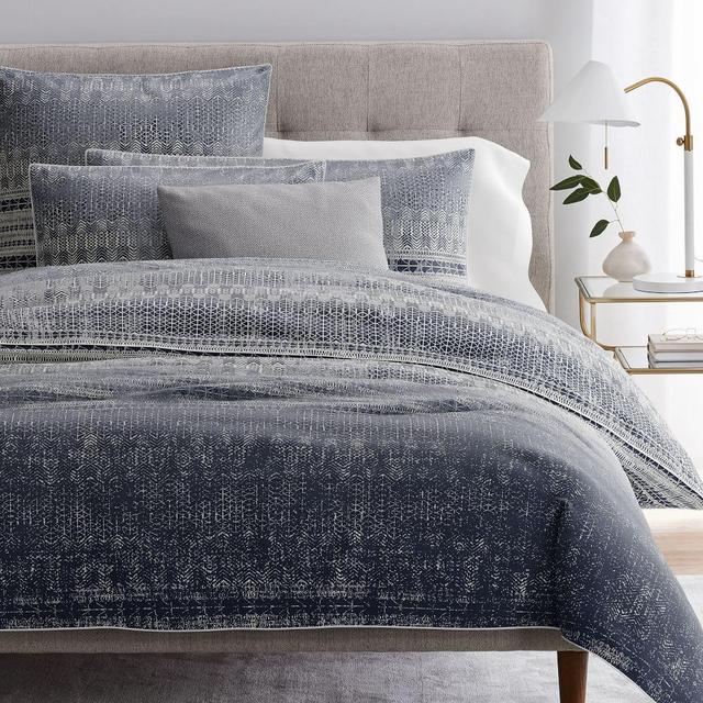 Organic Sateen Echo Duvet Cover, Midnight, Full/Queen