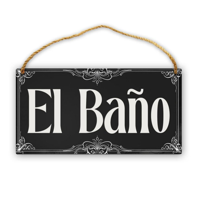 El Bano Vintage Wooden Sign - Mexican Bathroom Decor For Home, Farmhouse, Bathroom 12x6 Inch