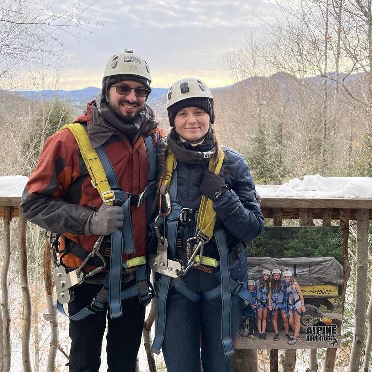 Zip-lining in the White Mountains of New Hampshire.