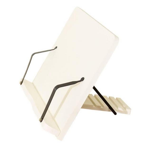 Luckindom Cookbook Holder, Foldable Large Book Stand, Wood Recipe Cook Book Stands with 5 Adjustable Angles for Music Book,Textbook,Tablet,Ipad