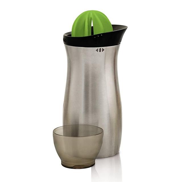 Tovolo Stainless Steel Cocktail Shaker Bar Tool with Built in Citrus Reamer & Strainer