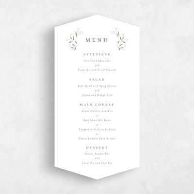 White Diamond Wedding Menu - Samlet