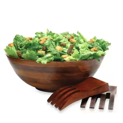 Lipper Cherry Wood 3-Piece "Hands" Salad Serving Set