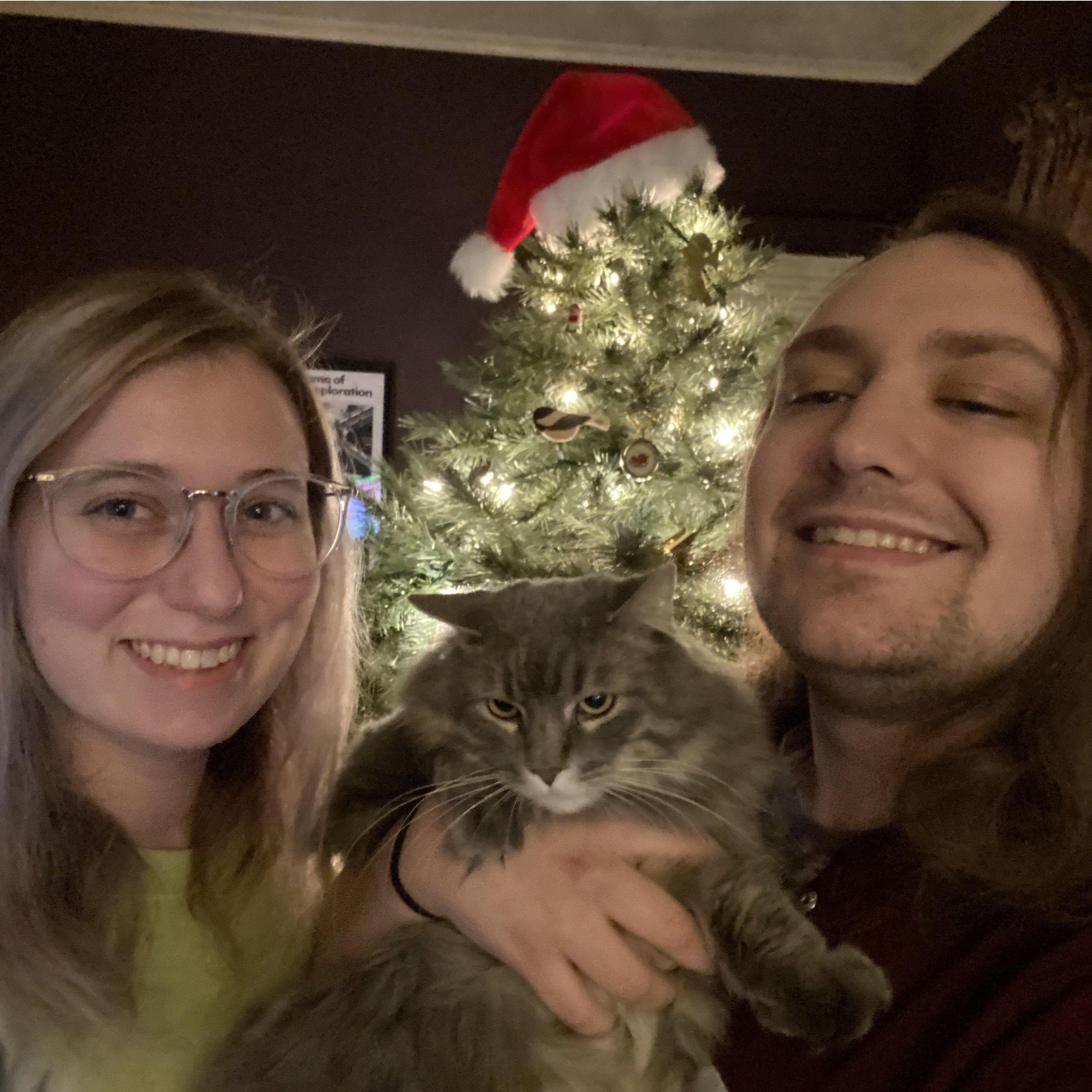 Our first Christmas in our own apartment, with our son Yoda!