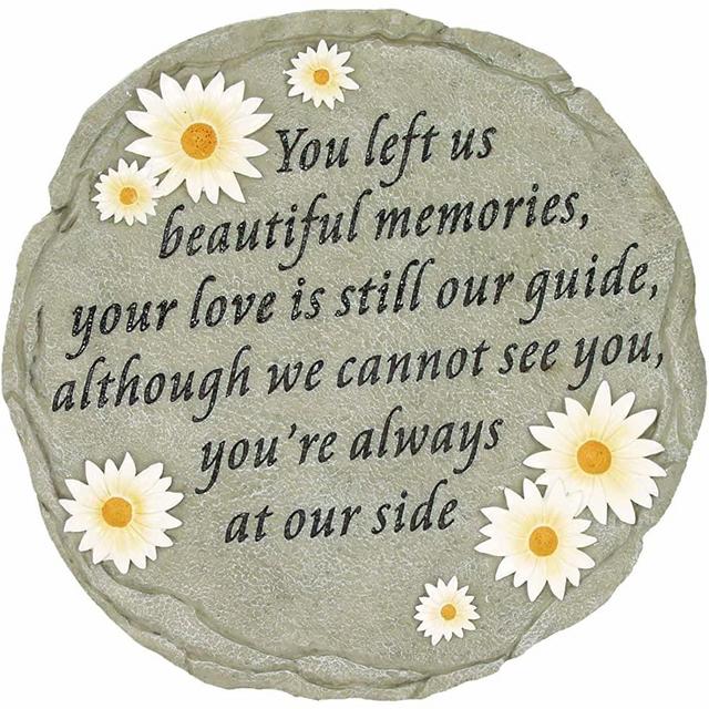 Spoontiques - Garden Décor - You Left Us Beautiful Memories - Memorial Stepping Stone - Decorative Stone for Garden