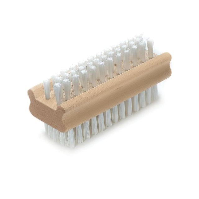 LOLA "Classic" Hand & Nail Wood Brush, Heavy Duty 2 Sided Soft & Stiff Bristles, Cleans Hands, Fingernails, Feet & Toenails, 1 Count