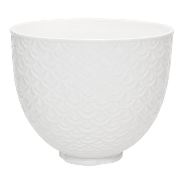 KitchenAid 5 Quart White Mermaid Lace Ceramic Bowl - KSM2CB5T