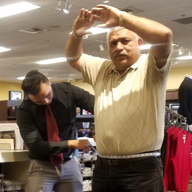 Dad getting fitted