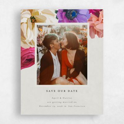 Stone Gray, Grey Wedding Save the Date - Wildrose Photo