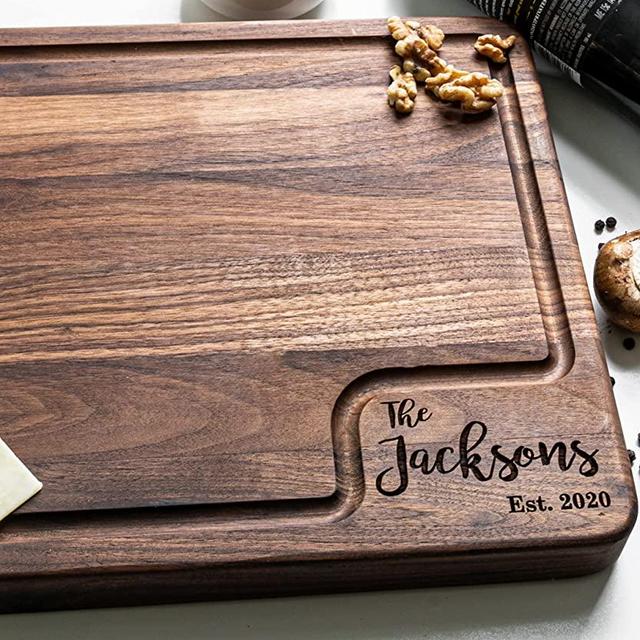Custom Cutting Boards Wood Engraved Cutting Board Personalized, USA Made - Thick Maple/Walnut Personalized Cutting Boards Wood Engraved, Handmade Cutting Boards