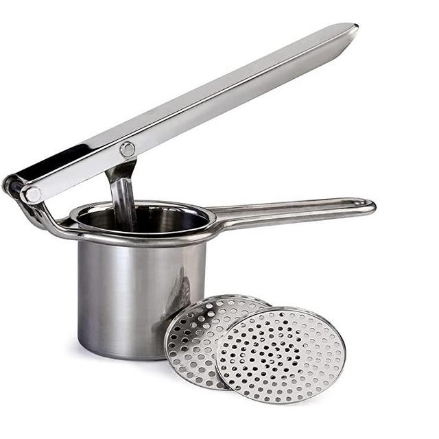 Vinod Large Potato Ricer - Heavy Duty Stainless Steel Potato Masher | Manual Press & Mash for Fruits & Vegetables | Kitchen Tool | Perfect Mashed Potatoes Every Time | 2 Interchangeable Discs