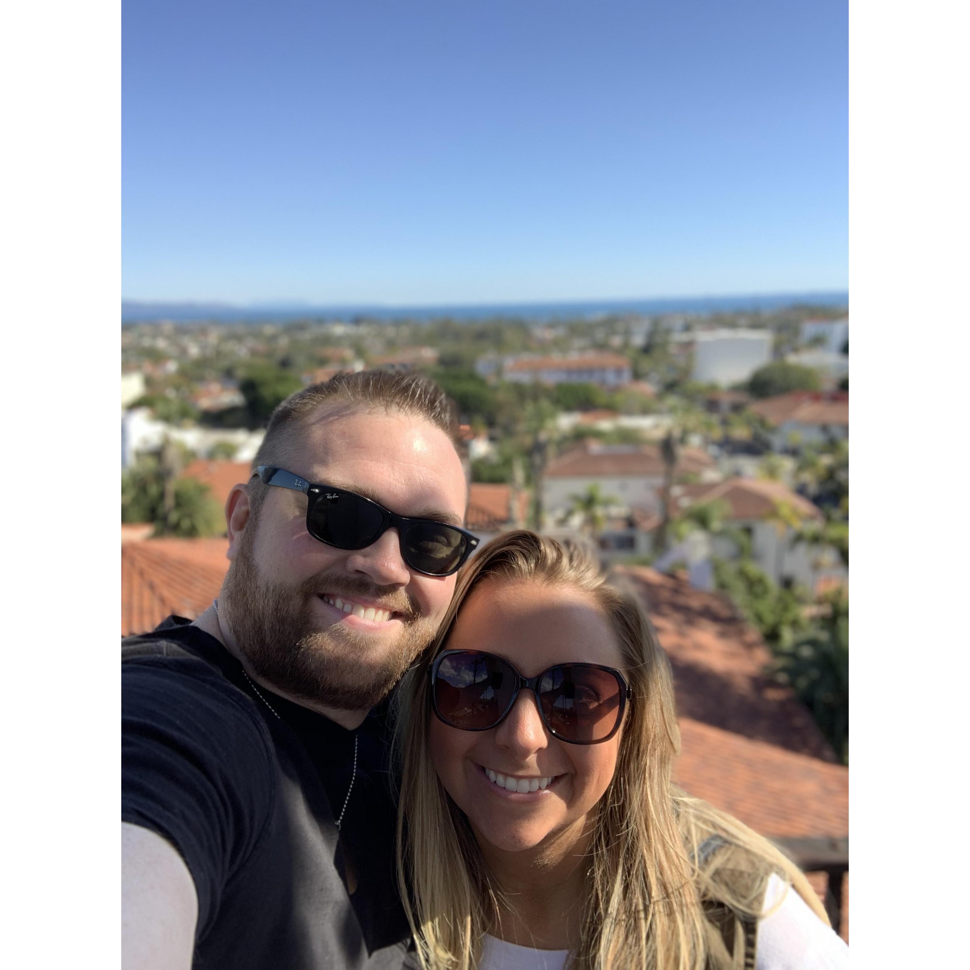 First trip together. While it was snowing in Las Vegas, we were in sunny Santa Barbara!