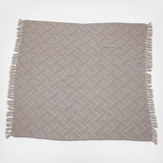 Woven Herringbone Fringe Throw Blanket