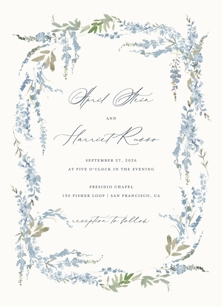 Riga Portrait | Baby Blue | Zola Wedding Invitations