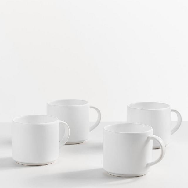 Mason Stoneware Mugs, Set of 4 - True White