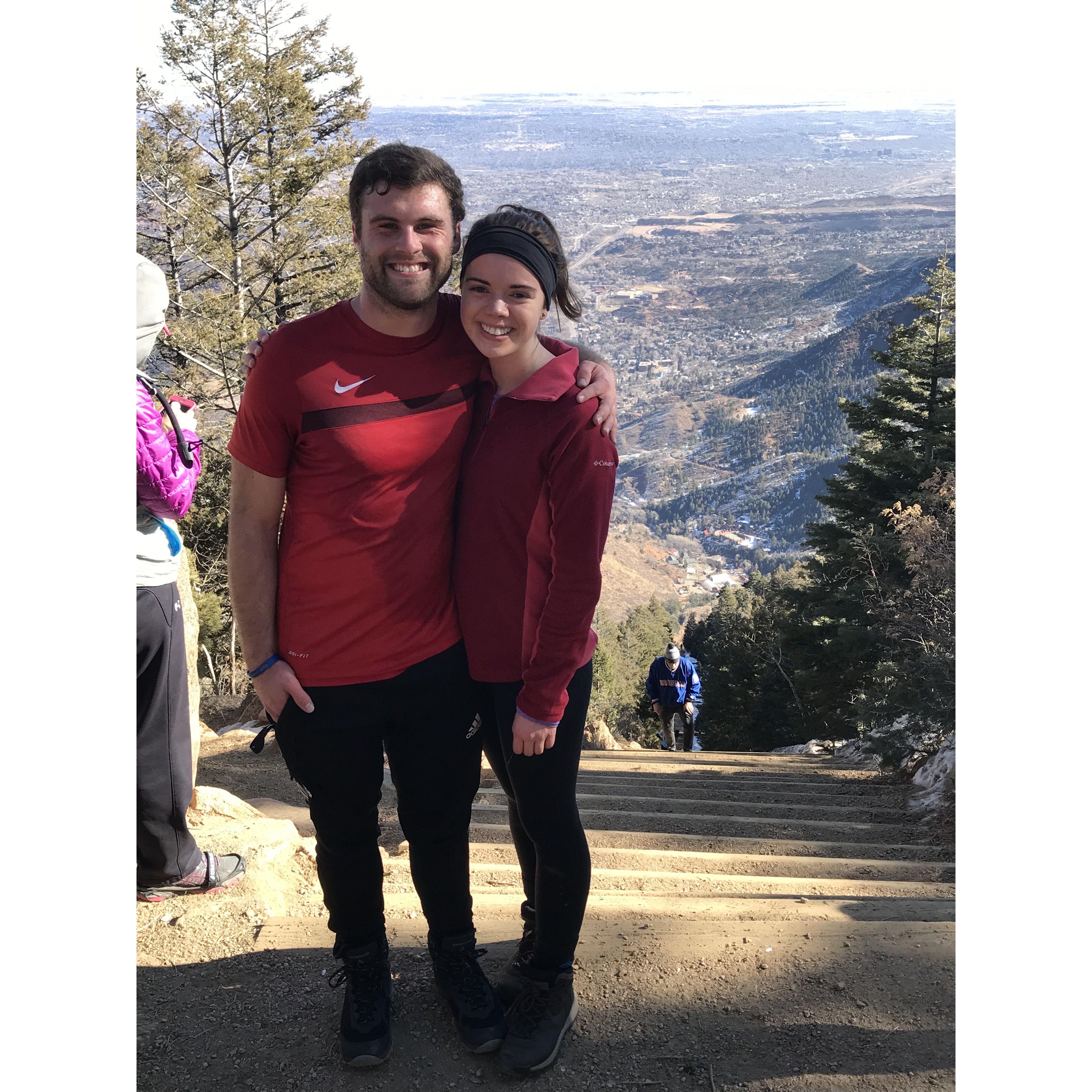 The day we made our relationship official (and our first photo together!) at Manitou Incline