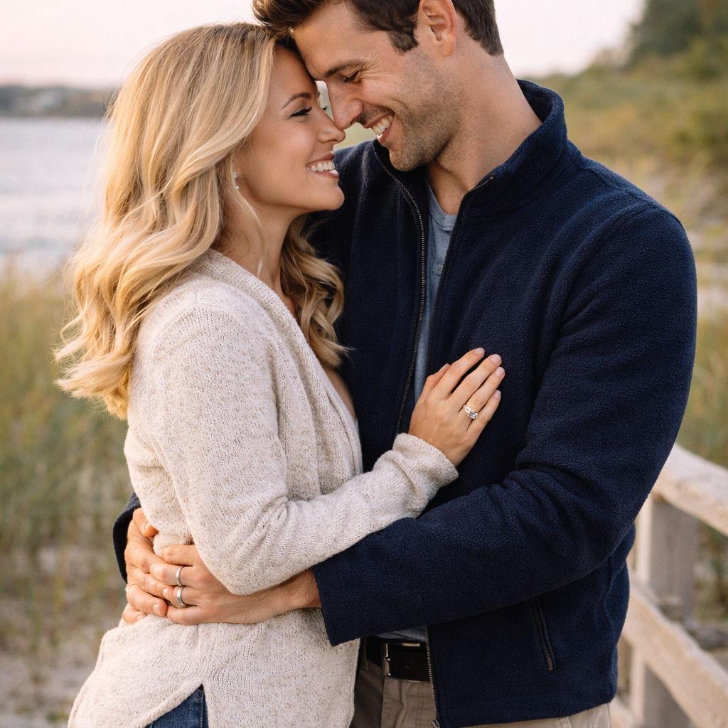 Thomas and Victoria at Sullivan's Island, after a great seafood dinner at The Longboard