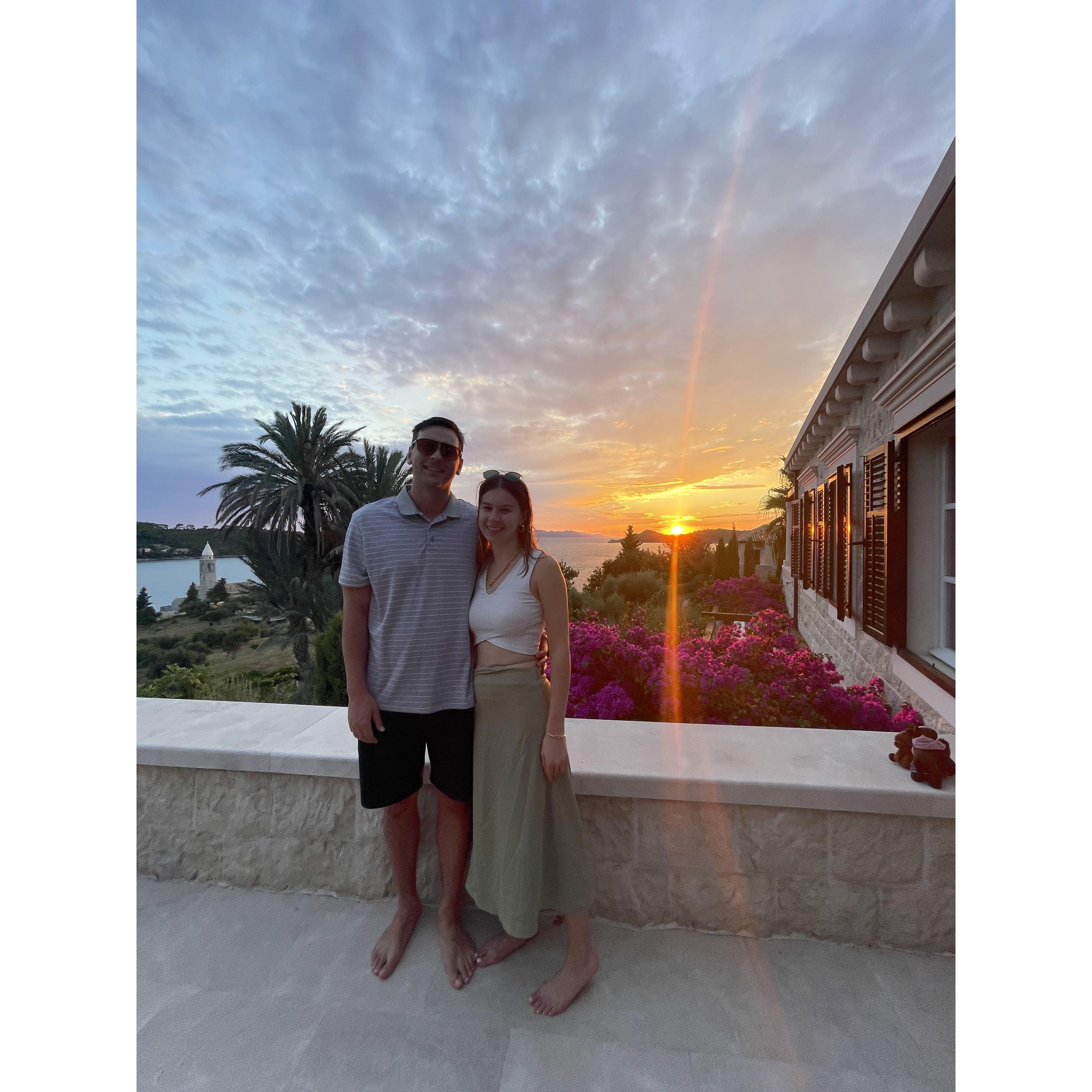 Soaking in the beautiful sunset at Villa Veritas