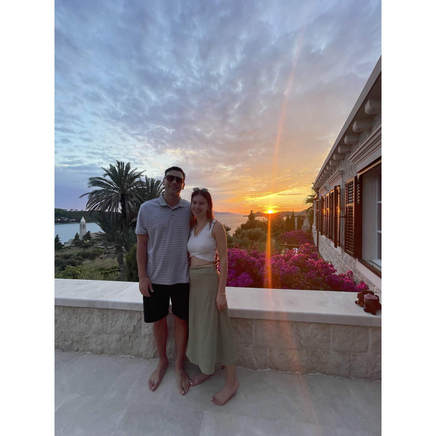 Soaking in the beautiful sunset at Villa Veritas