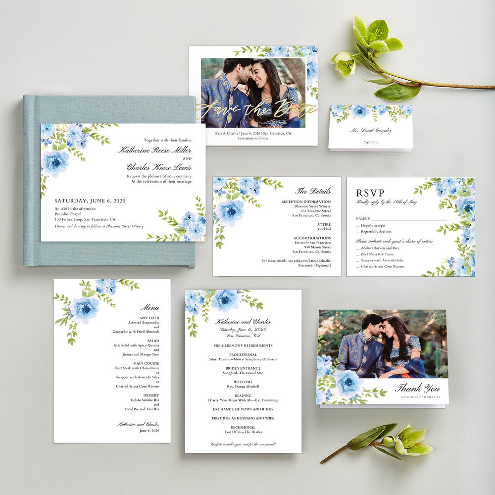 Tillage Corner | Blue | Zola Wedding Invitations