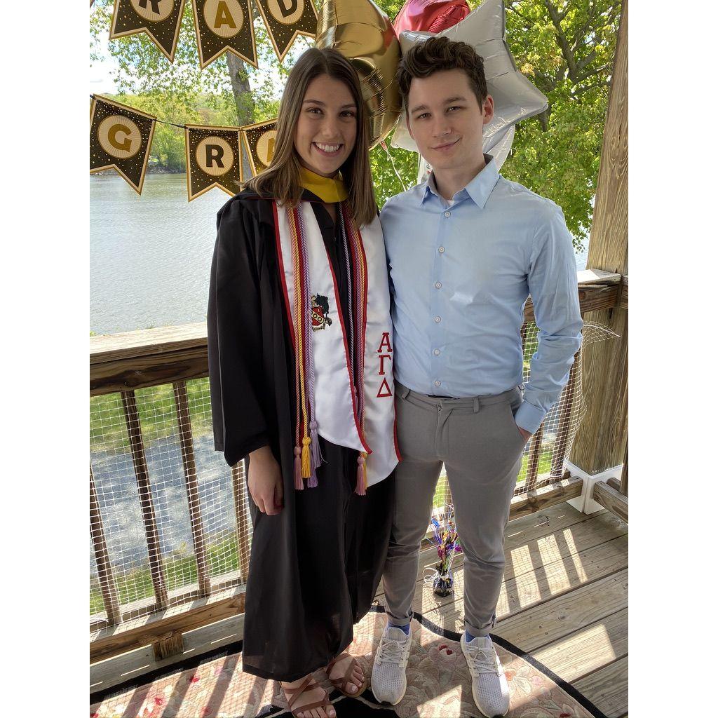 Regina virtually graduates college! Dan was 1 of only 3 attendees. 