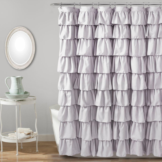 Lush Décor Ruffle Shower Curtain in Lilac