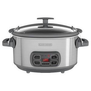 BLACK+DECKER 7qt Locking Lid Digital Slow Cooker - Silver SCD1007