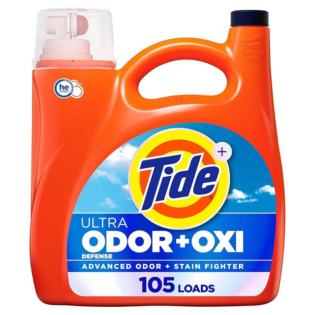Tide Ultra Odor Defense Plus Oxi Liquid Laundry Detergent, 148 fl oz, 105 Loads, Advanced Odor and Stain Fighting Laundry Detergent Liquid