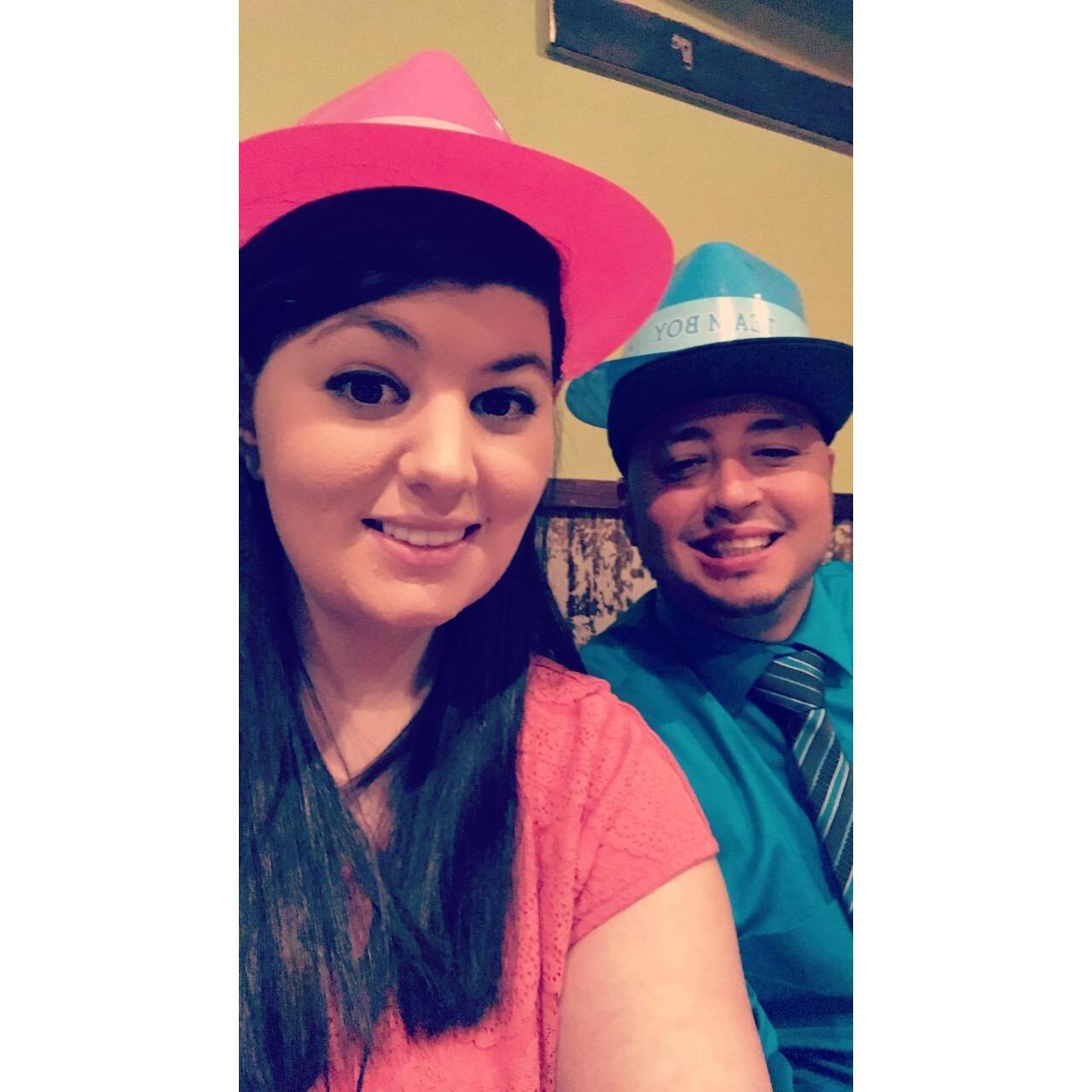 Our gender reveal party at El Taco Loco.