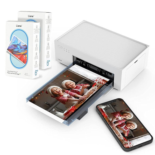 Liene 4x6'' Photo Printer Bundle (100 pcs +3 Ink Cartridges)
