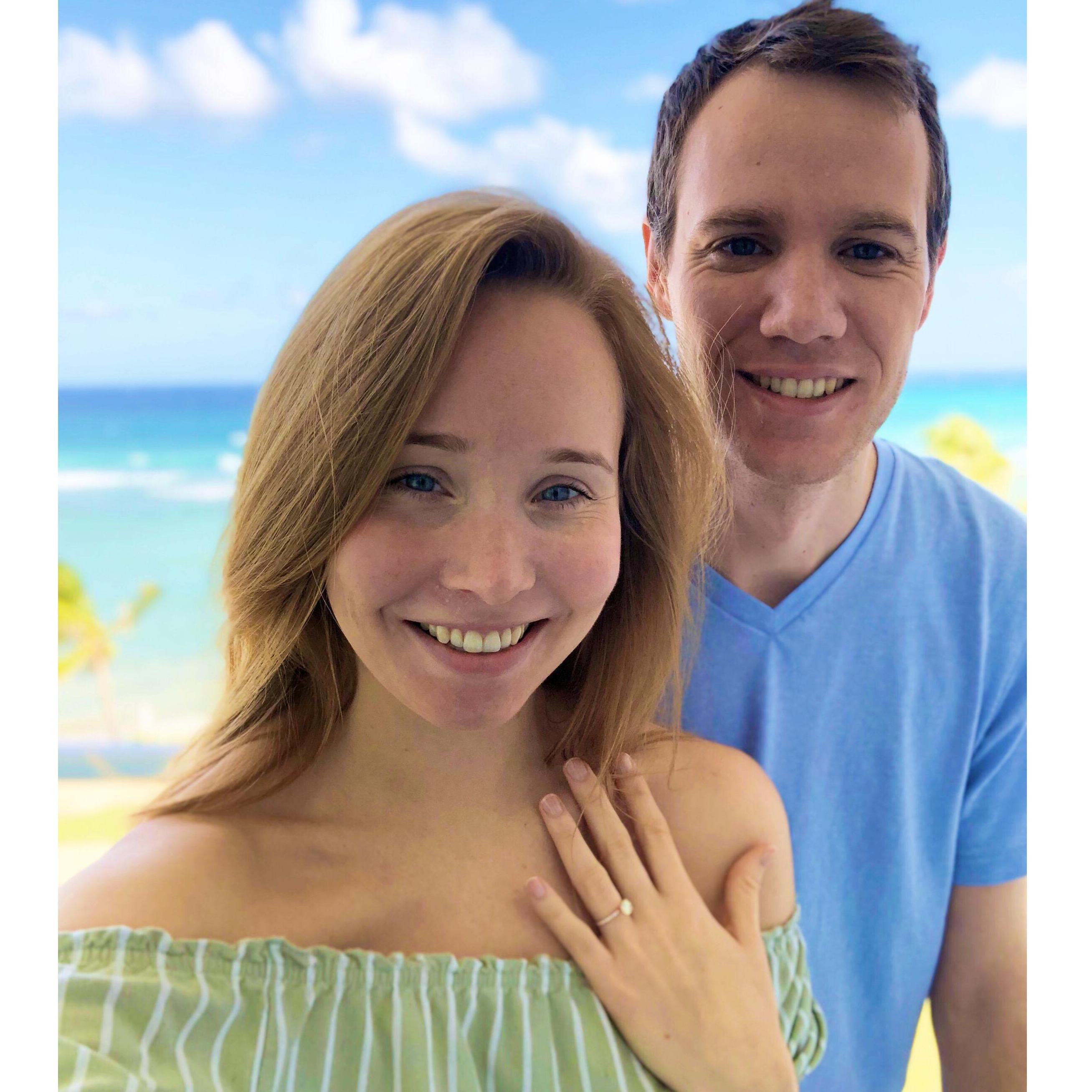 Our first morning as an engaged couple in Jamaica :)
