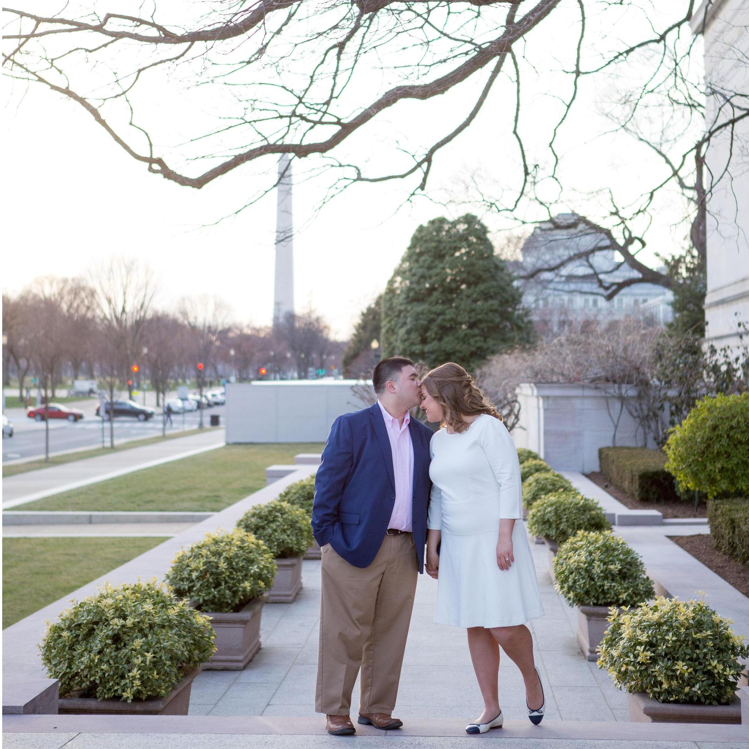 Engagement pictures at the National Gallery of Art, February 2020. (Kate Grace Photography)