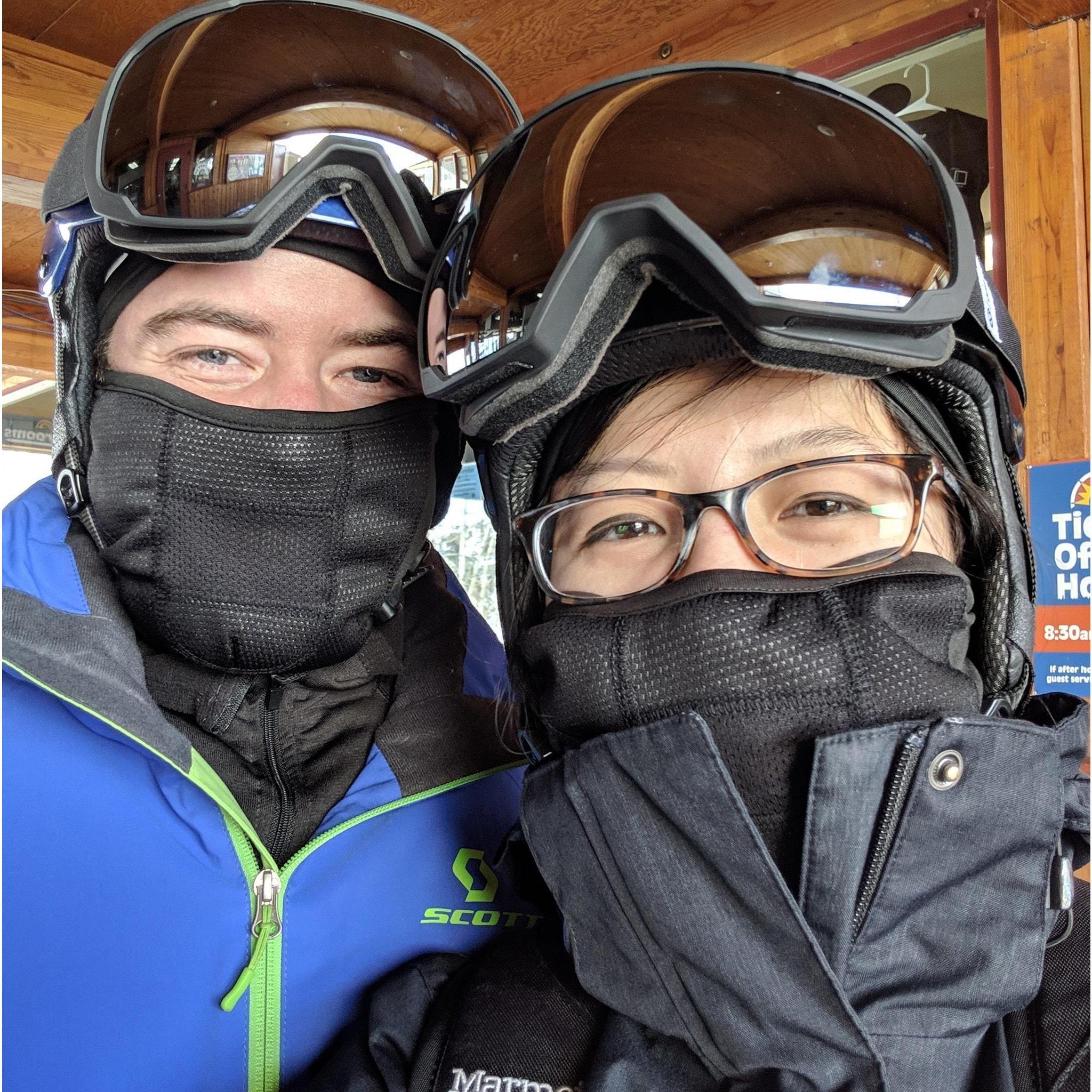 First time going skiing together. Nancy had to be rescued from the mountain in Aspen by a snowmobile. Kelson performed brilliantly.