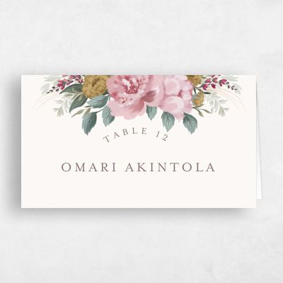 Pink Wedding Place Card - Juniper