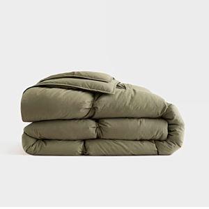 Cotton Pintuck Comforter in Dusty Olive