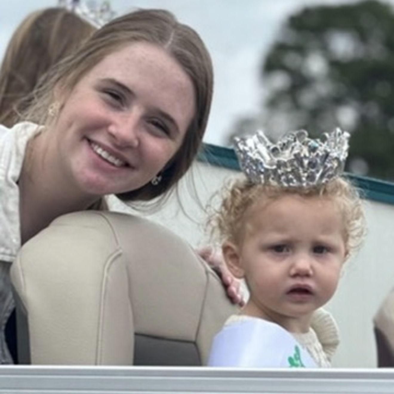 On a parade float for Brynlee's first pageant win