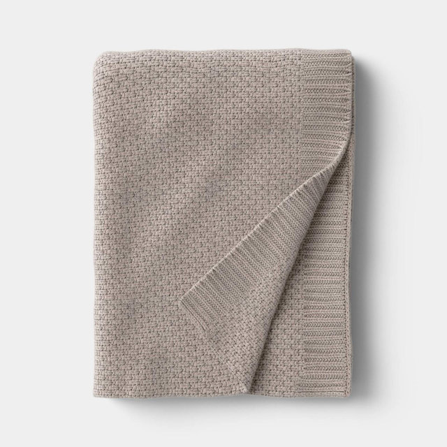 Everyday Knit Throw Blanket Brown - Threshold™