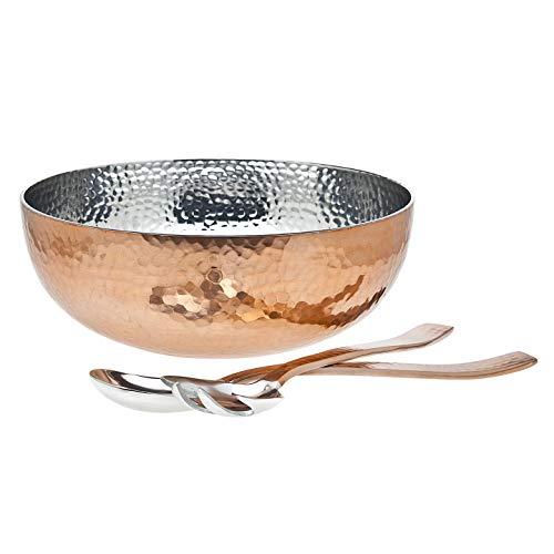 Godinger Hammered Bowl with server, Copper