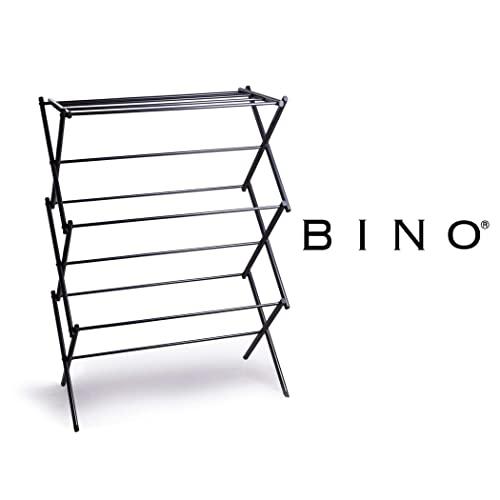 Bino 3-Tier Collapsing Foldable Laundry Drying Rack, Silver