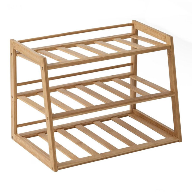 Honey-Can-Do 3-Tier Bamboo Water Bottle Organizer for Cabinet or Pantry KCH-09857 Natural