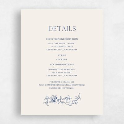 Dark Cobalt, Blue Wedding Enclosure - Plumeria