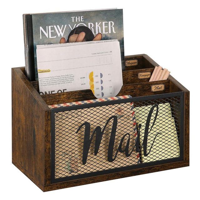 YINMIT Mail Organizer Countertop,Letter Holder,Mail Sorter for Desk,Desktop Mail Basket,Mail Organizer Wall Mounted,Office Desk Organizers and Accessories for File Paper Folder