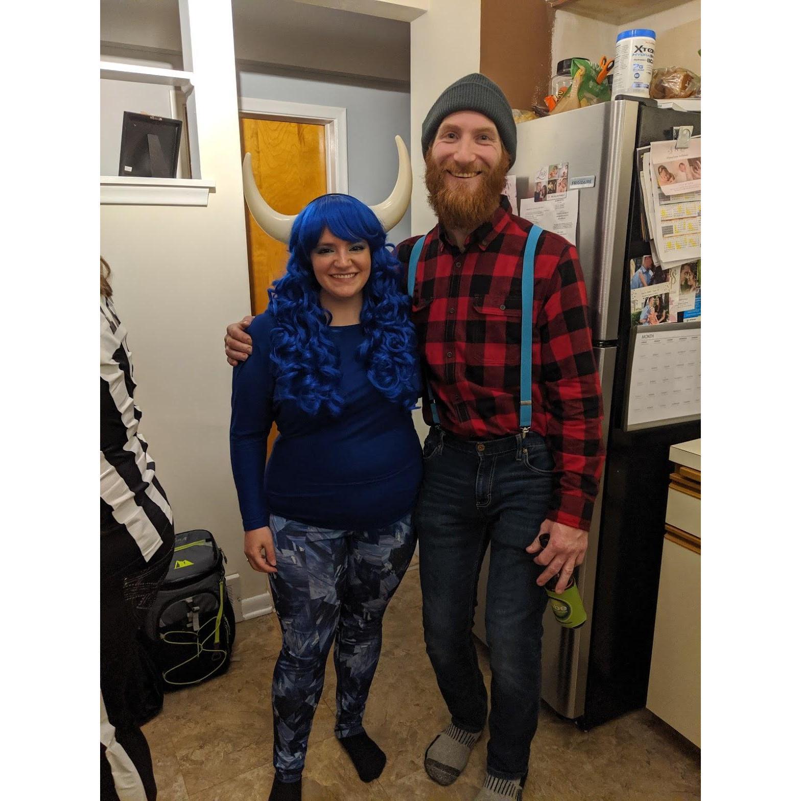 Halloween again! Paul Bunyan & Babe the Blue Ox.