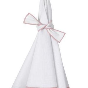 Mode LivingNapa Napkins with Colorful Hems and Matching Bows, Set of 4