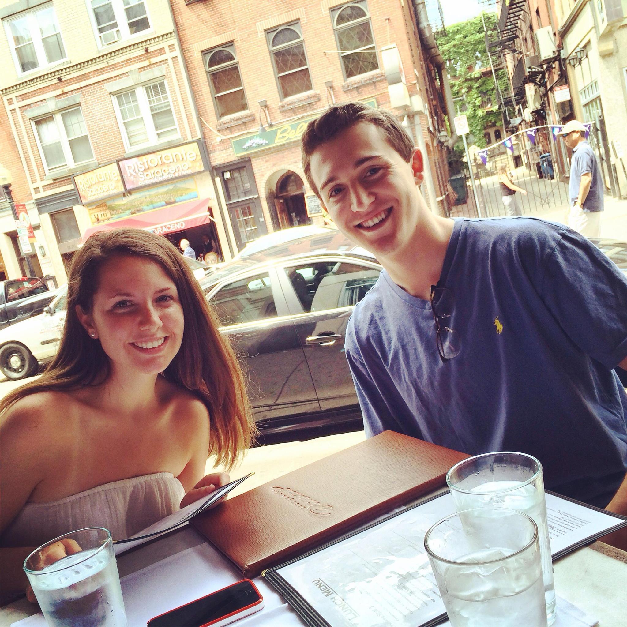 Anne's first time visiting Chris in Boston! One of their favorite spots in the North End, Carmelina's!
