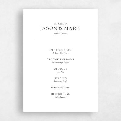 Multi-Colored Wedding Program - Corao
